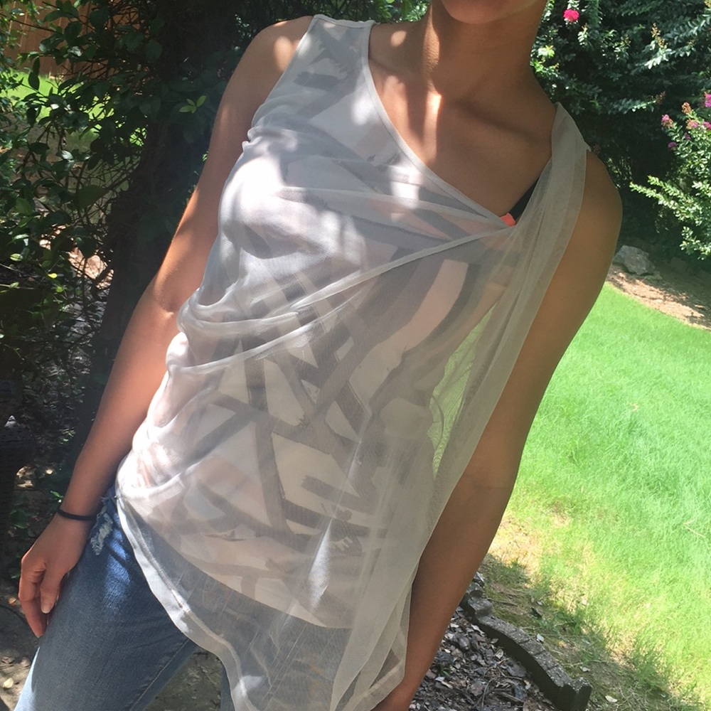 White netted goddess top